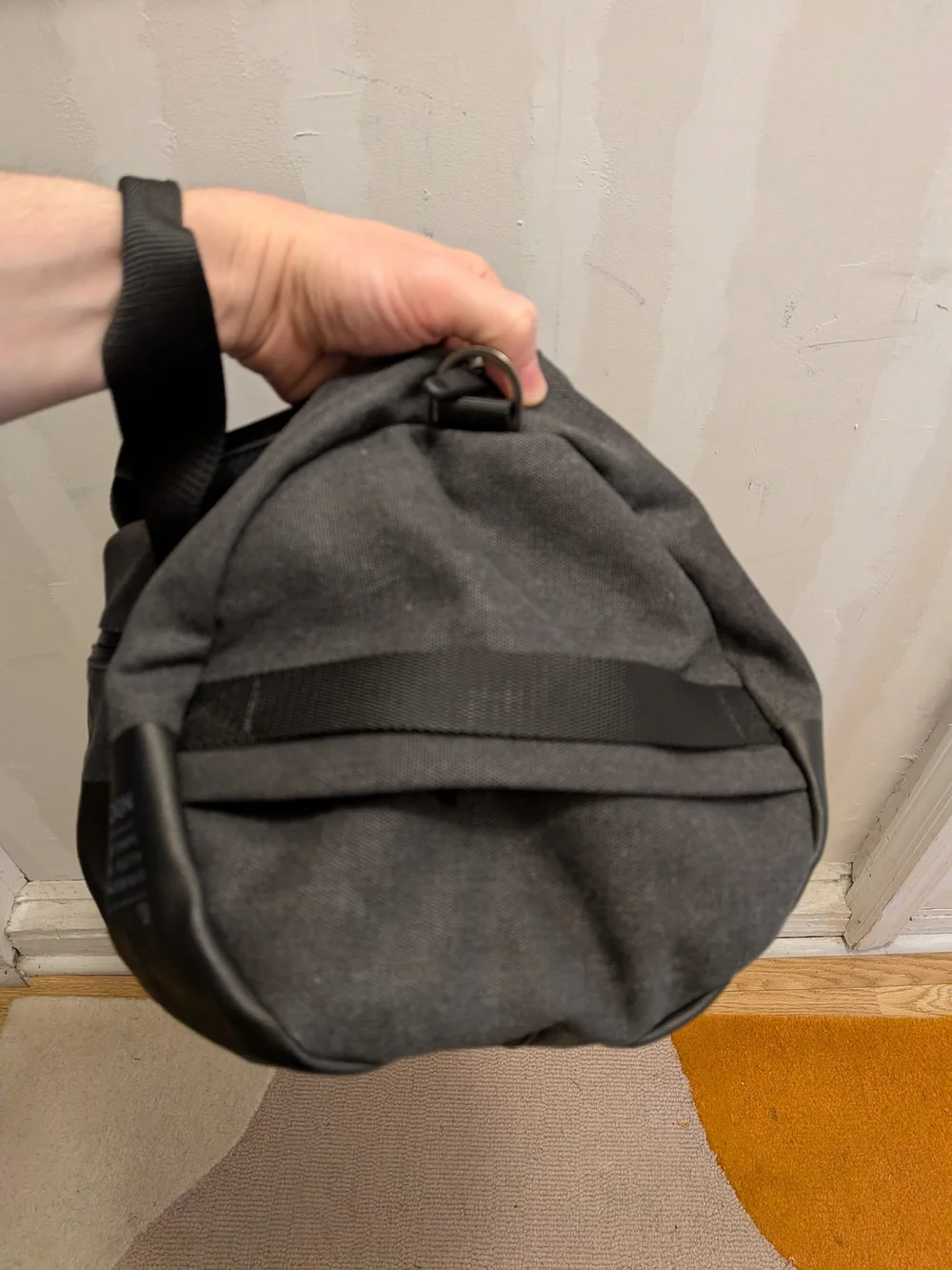 Men's Black Canvas Duffel Bag